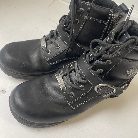 Harley Davidson HD Tegan Women's Size 10  Lace Boot Buckle Leather Motorcycle - Picture 5 of 8